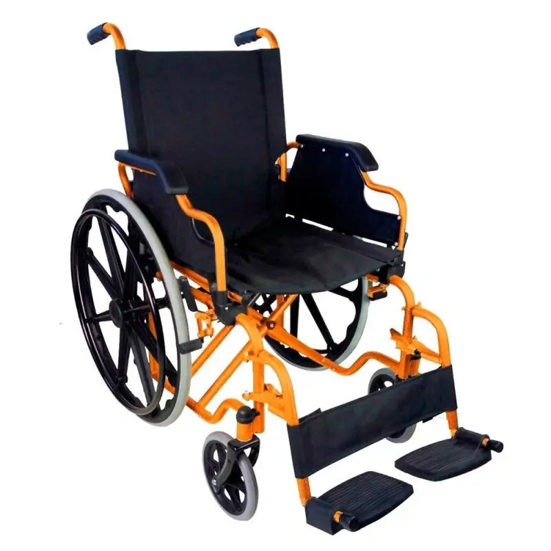 Fauteuil roulant pliant Mobiclinic avec accoudoirs pliables Orange