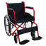 Mobiclinic Folding Wheelchair with Large Wheels, Armrests and Fixed Footrests, Red