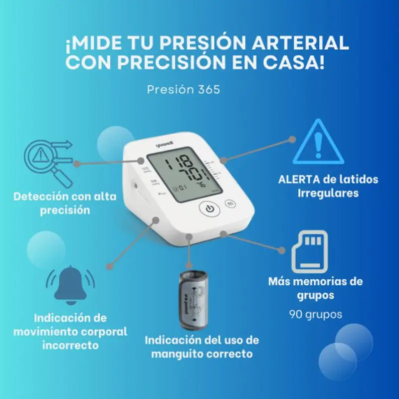 Mobiclinic Tensiomètre numérique automatique avec mémoire, bras, YE660D Blanc, 1 unité