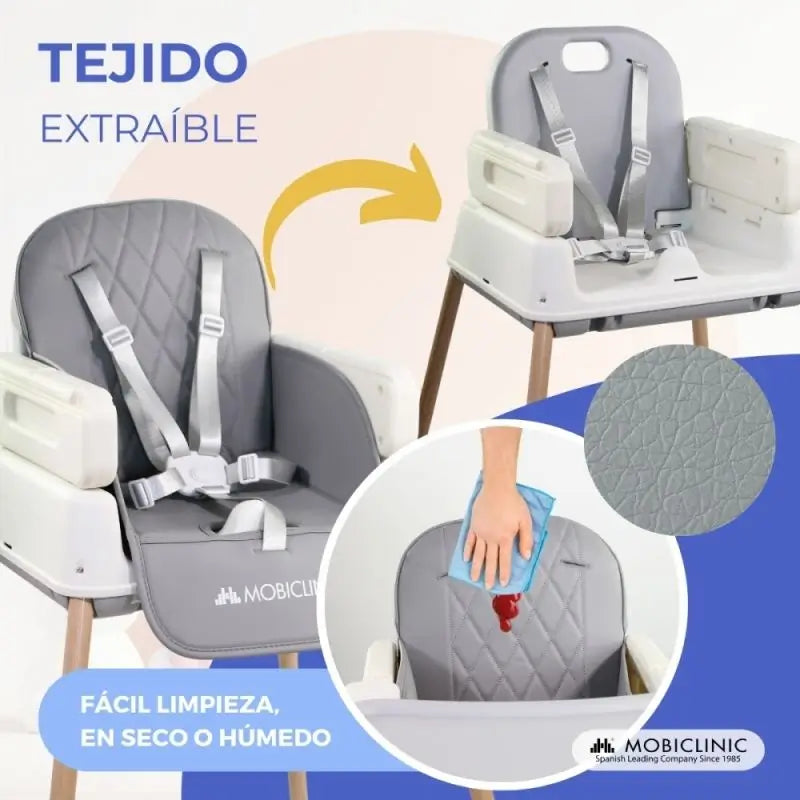 Mobiclinic Chaise Haute Kiara Evolutionary 3 In 1 Grey