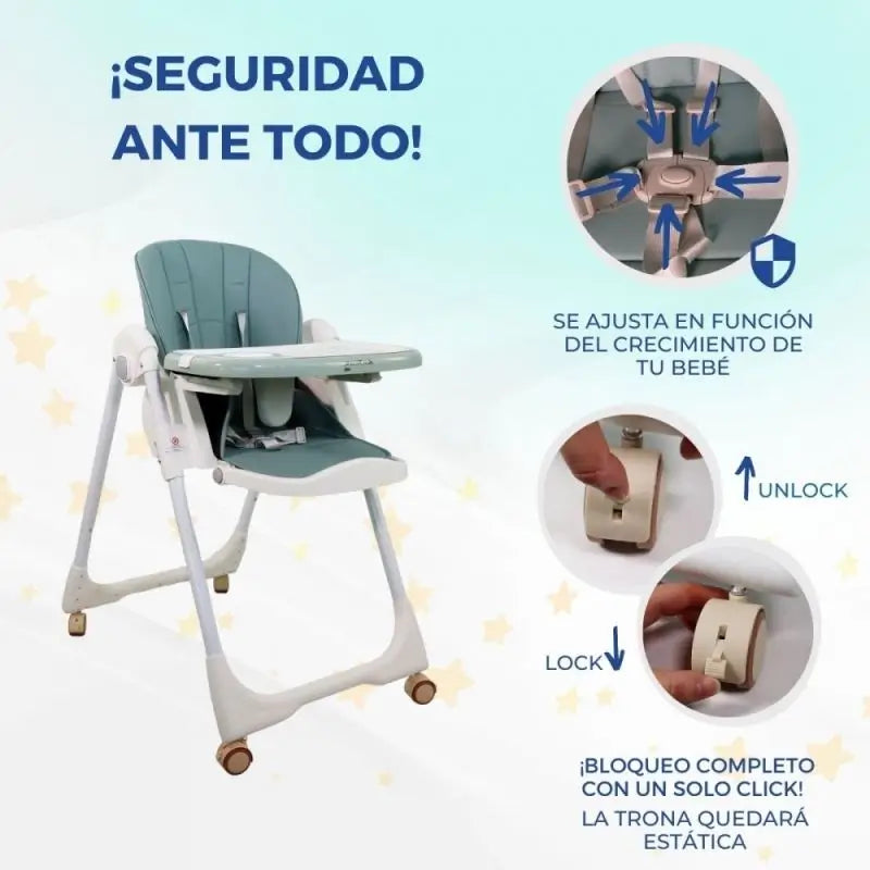 Chaise haute Mobiclinic Simba verte