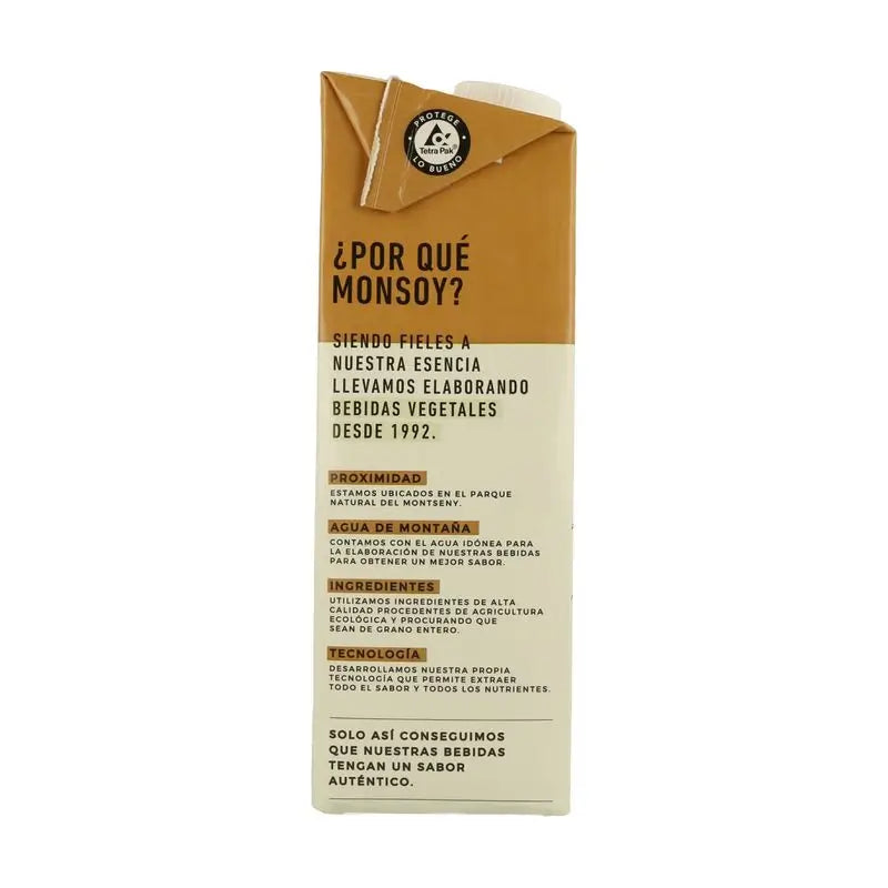 Monsoy Boisson végétale aux amandes avec flocons d'avoine 1Lt 6Ucs.Bio
