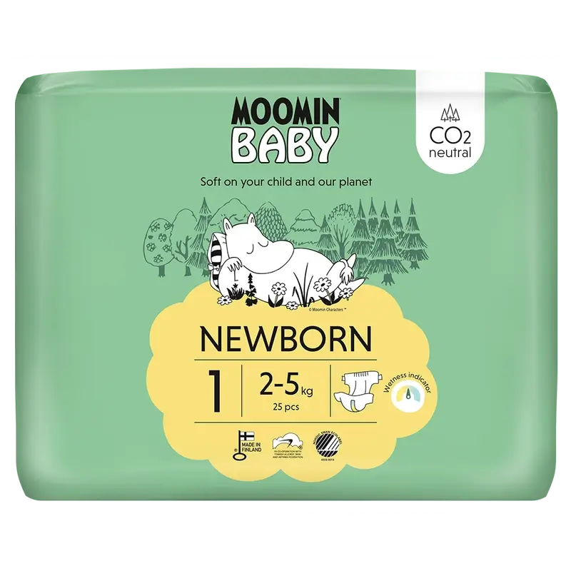 Couches pour bébés Moomin Taille 1 , 25 unités