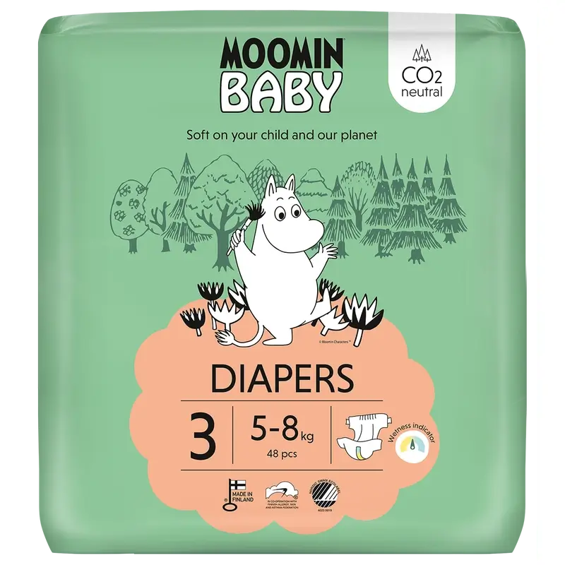 Couches pour bébés Moomin Taille 3, 48 unités