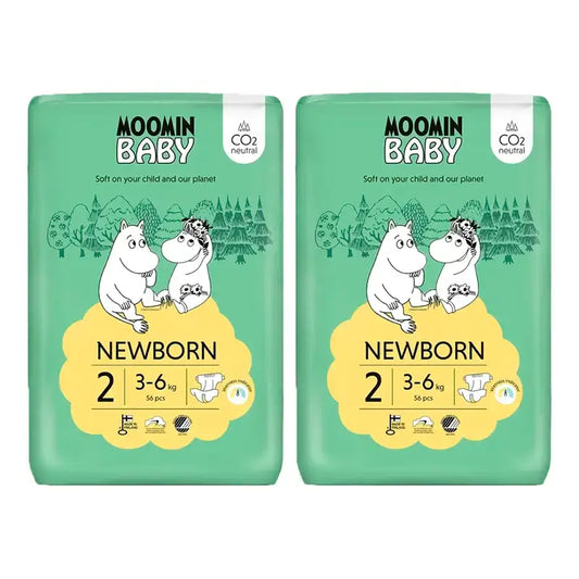 Couches pour bébés Moomin Taille 2, 2 x 56 pcs.