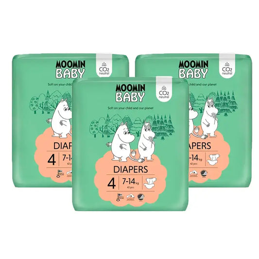 Couches pour bébés Moomin Taille 4, 3 x 42 unités