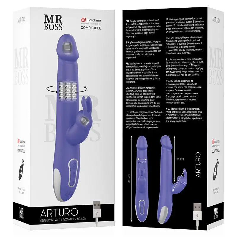 Mr. Boss Arturo Vibrator & Rotator Compatible avec Watchme Wireless