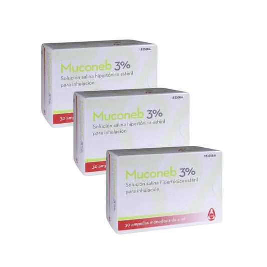 Muconeb 3% solution saline pour inhalation 30 ampoules X 4 Ml, paquet de 3