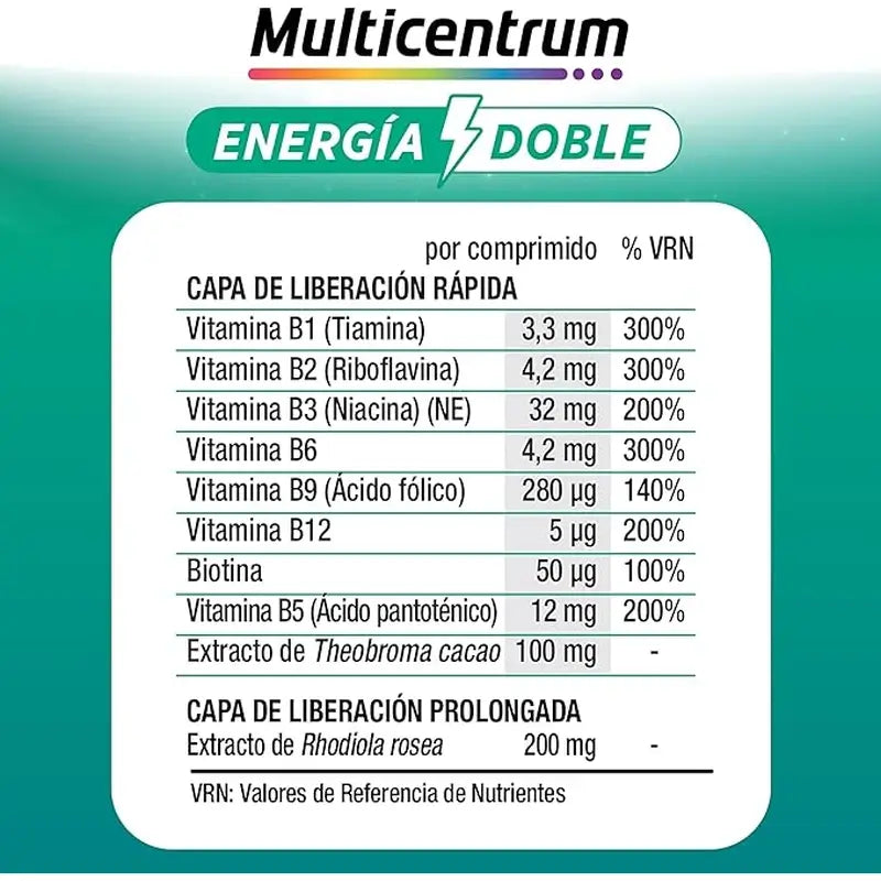 Multicentrum Energy Double Multivitamin Food Supplement, 20 comprimés