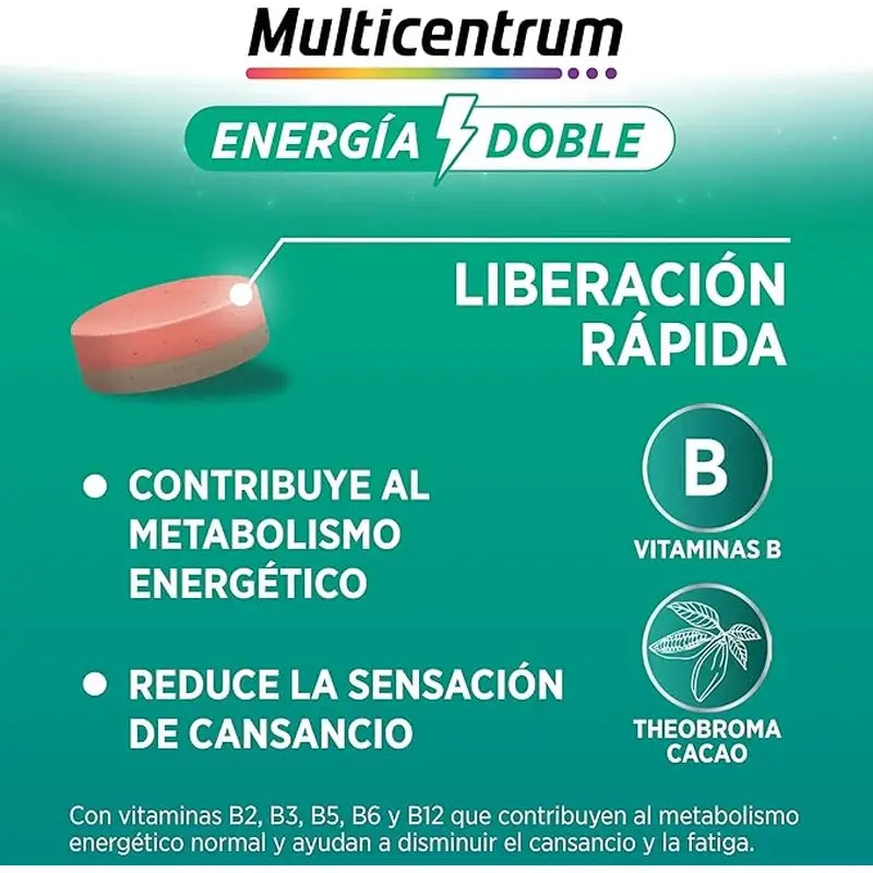 Multicentrum Energy Double Multivitamin Food Supplement, 20 comprimés