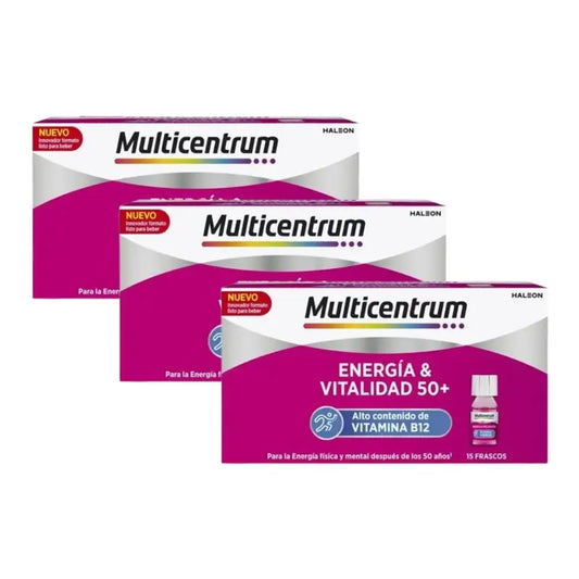 Multicentrum Energy & Vitality 50+ Complément alimentaire 3 x 15 bouteilles