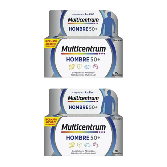 Multicentrum Men 50+ Supplément alimentaire multivitaminé, 2X90 comprimés