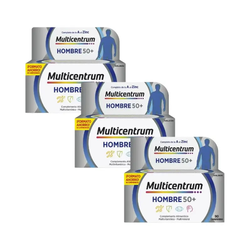 Multicentrum Men's 50+ Multivitamin Food Supplement, 3X90 Comprimés