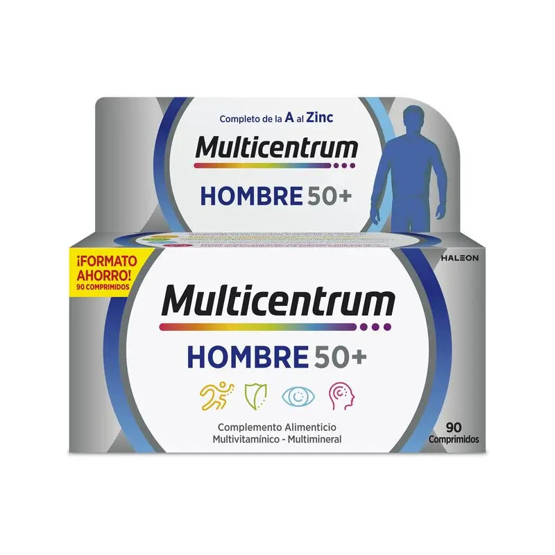 Multicentrum Man 50+ Complément alimentaire multivitaminé, 90 comprimés
