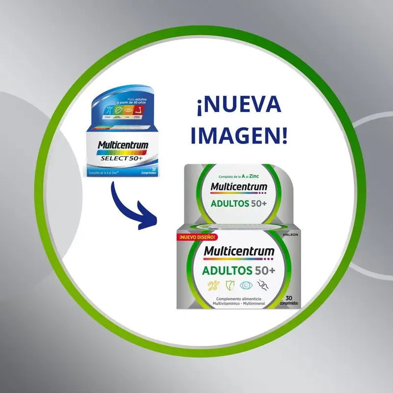 Multicentrum Select 50+ Multivitamin Complément alimentaire pour adultes 50+, 30 comprimés