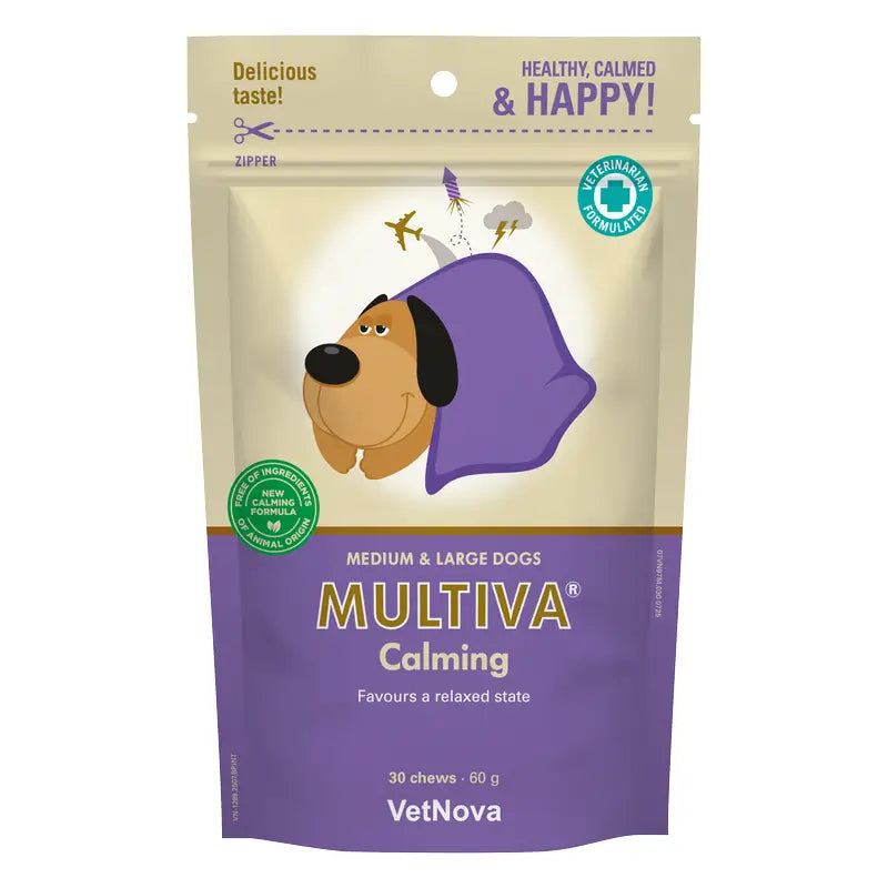 Multiva Calming pour chiens de taille moyenne et grande, 30 friandises à mâcher