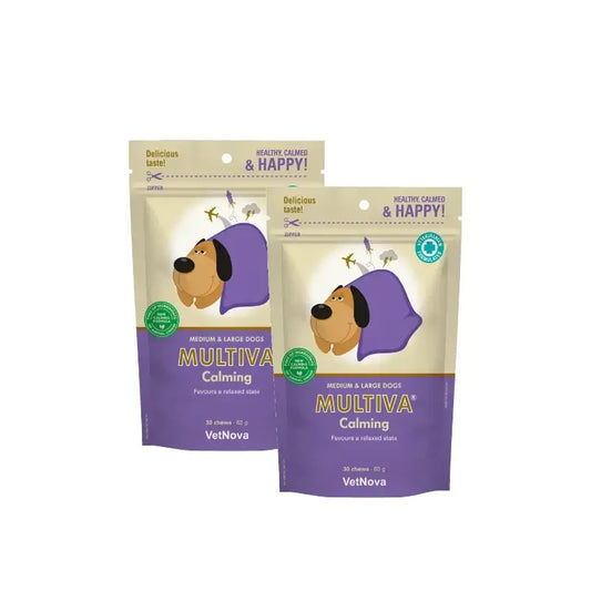 Multiva Calming pour chiens de taille moyenne et grande, 30 friandises à mâcher, lot de 2
