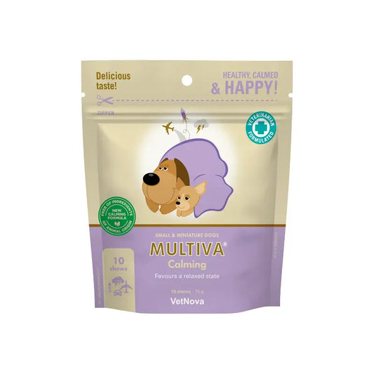 Multiva Calming pour petits chiens et chiens de très petite taille, 10 friandises à mâcher