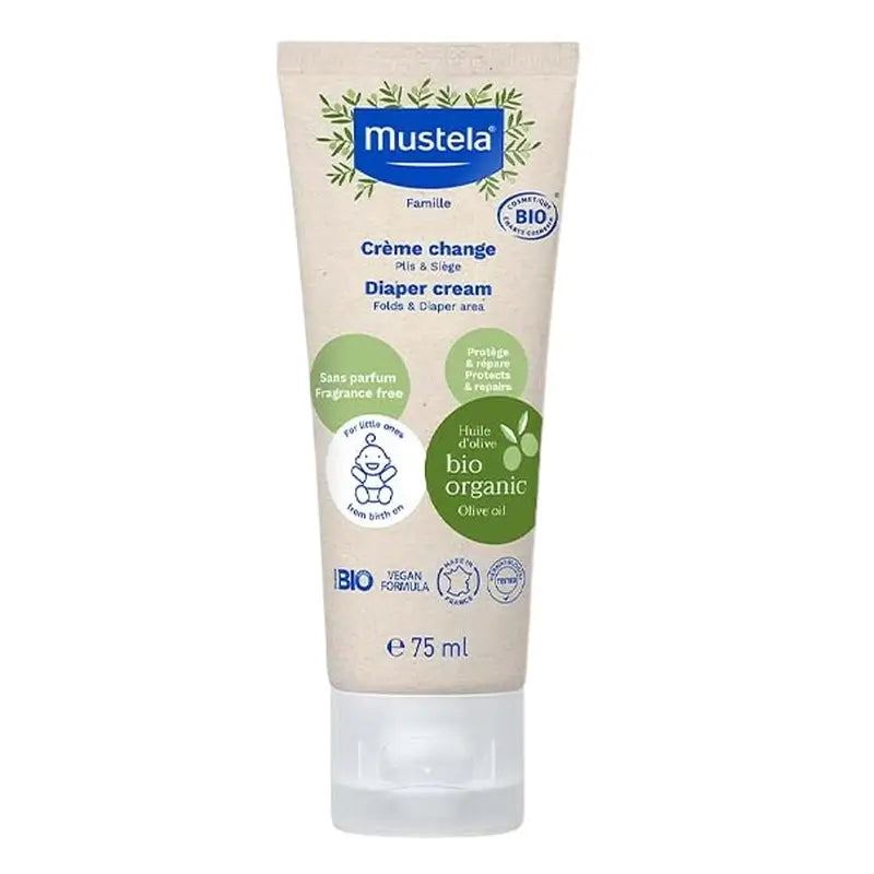Mustela Organic Nappy Cream, tube de 75 ml