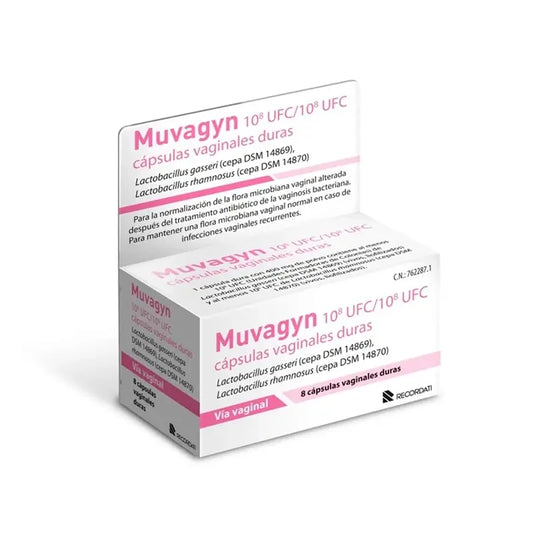 Muvagyn Capsules vaginales 10E8 cfu/ 10E8 cfu, 8 Caps.