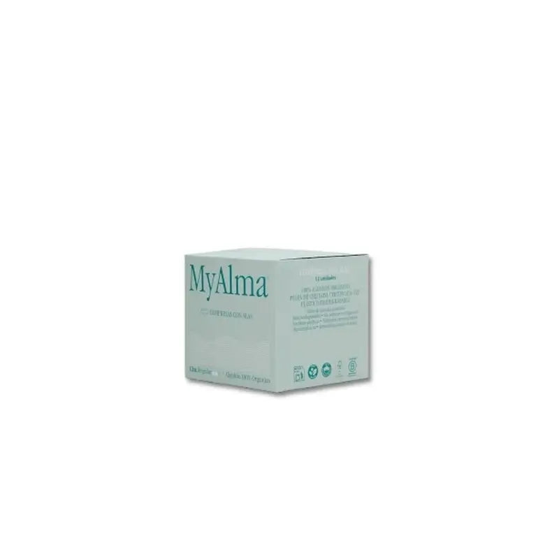 Myalma Serviettes hygiéniques en coton 100% biologique, 12 unités