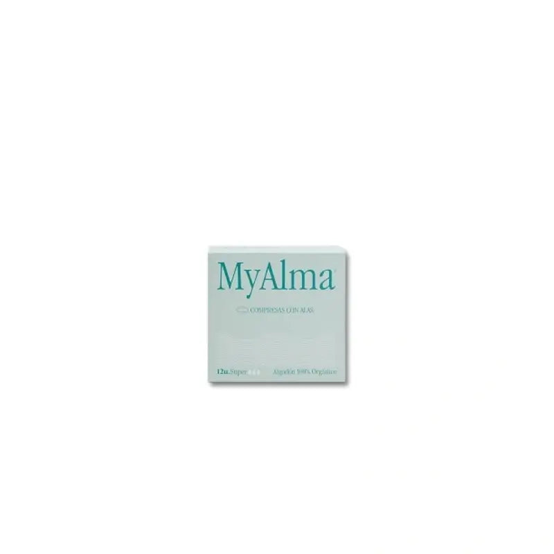 Myalma Serviettes hygiéniques en coton 100% biologique Super, 12 unités