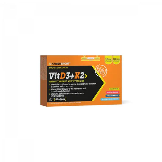 Named Sport Vitamines & Minéraux Vitamine D3+K2, 1 boîte de 30 softgels