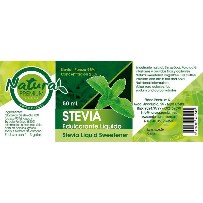 Extrait liquide de stévia Natura Premium, 250 ml