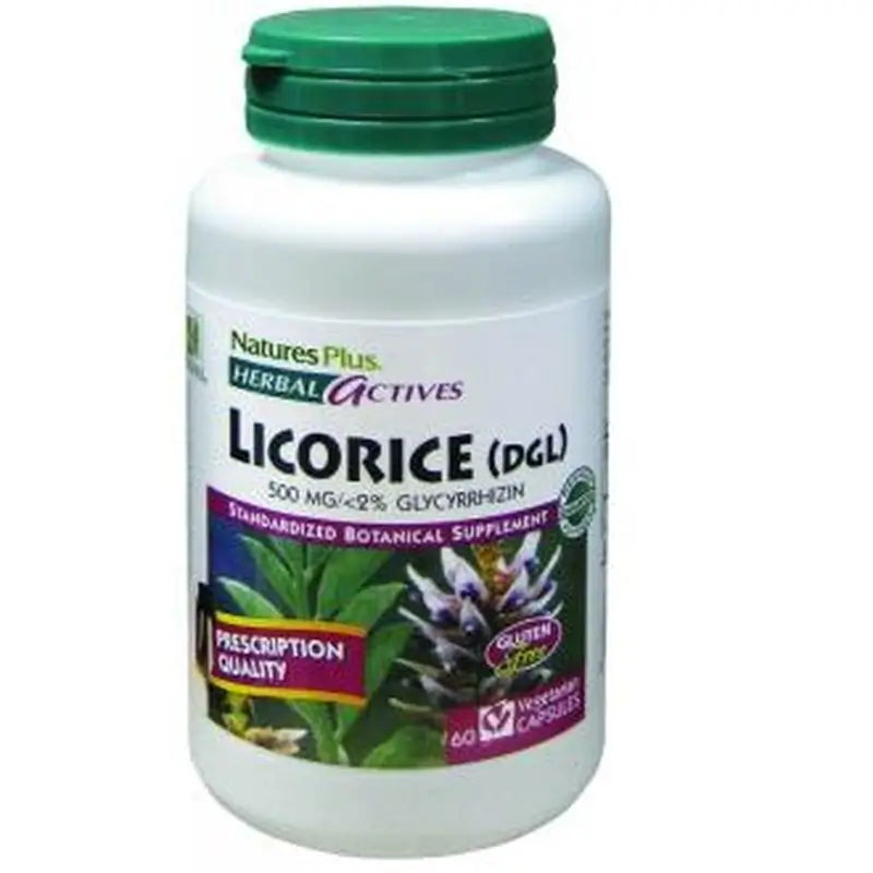 Natures Plus Licorice (Dgl) Licorice500Mg. 60Caps Herbal Actives