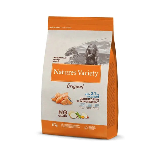 Nature's Variety Canine Adult Original Med Max Salmon, 10 kg, nourriture pour chiens