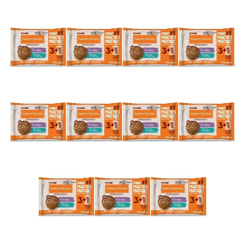 Nature'S Variety - Nourriture humide pour chats, à la dinde et au thon, en flowpack, 11 x 340 g