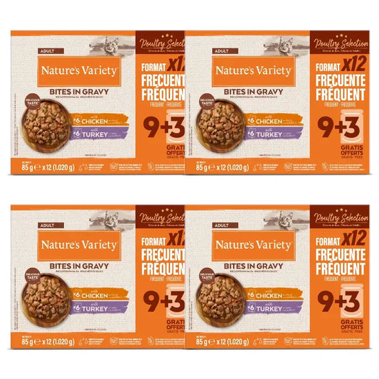 Nature'S Variety - Nourriture humide pour chats, au poulet et à la dinde, portions individuelles, 4 x 1,02 kg
