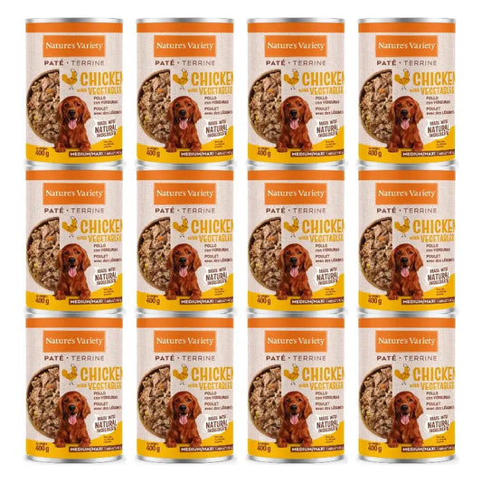 Nature'S Variety - Nourriture humide pour chiens, Adultes de taille moyenne, au poulet, portions individuelles, 12 x 400 g