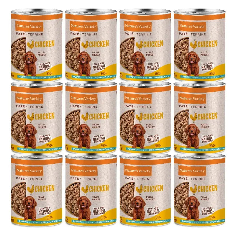 Nature'S Variety - Nourriture humide pour chiens, chiots de taille moyenne, au poulet, portions individuelles, 12 x 400 g