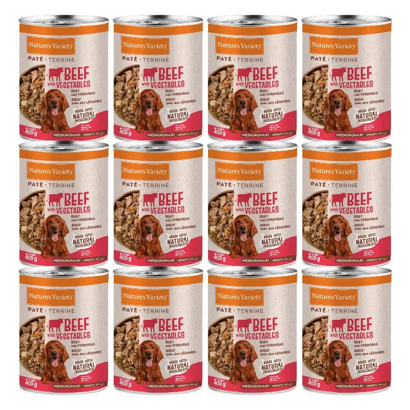 Nature'S Variety - Nourriture humide pour chiens, Medium, au bœuf, portions individuelles, 12 x 400 g
