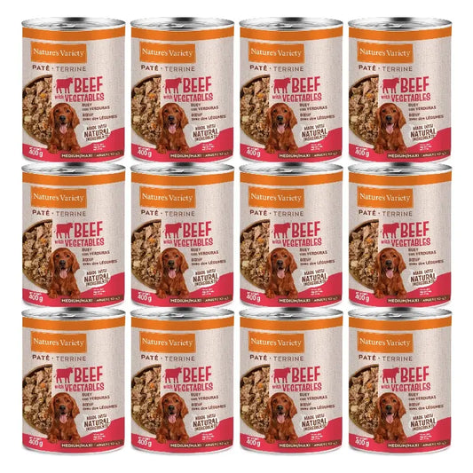 Nature'S Variety - Nourriture humide pour chiens, Medium, au bœuf, portions individuelles, 12 x 400 g