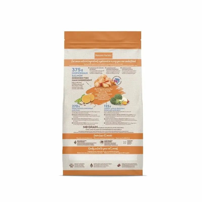 Nature's Variety Feline Adult Selected Sterilised Salmon 1,25Kg, nourriture pour chats