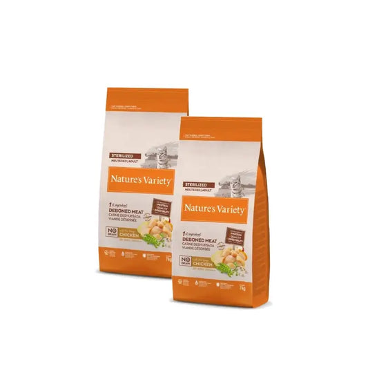 Nature's Variety No Grain Sterilized - Croquettes pour chats au poulet 7 kg, lot de 2
