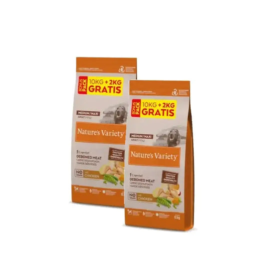 Nature's Variety Chiens Medium Poulet Sans céréales, lot de 2 x 12 kg