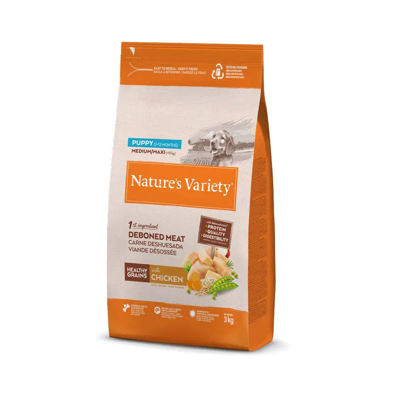 Nature'S Variety Croquettes pour chiens, Medium, au poulet, naturelles, 3 kg
