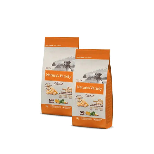Nature's Variety Selected Adult Mini Poulet fermier - Croquettes pour chiens 7 kg, lot de 2