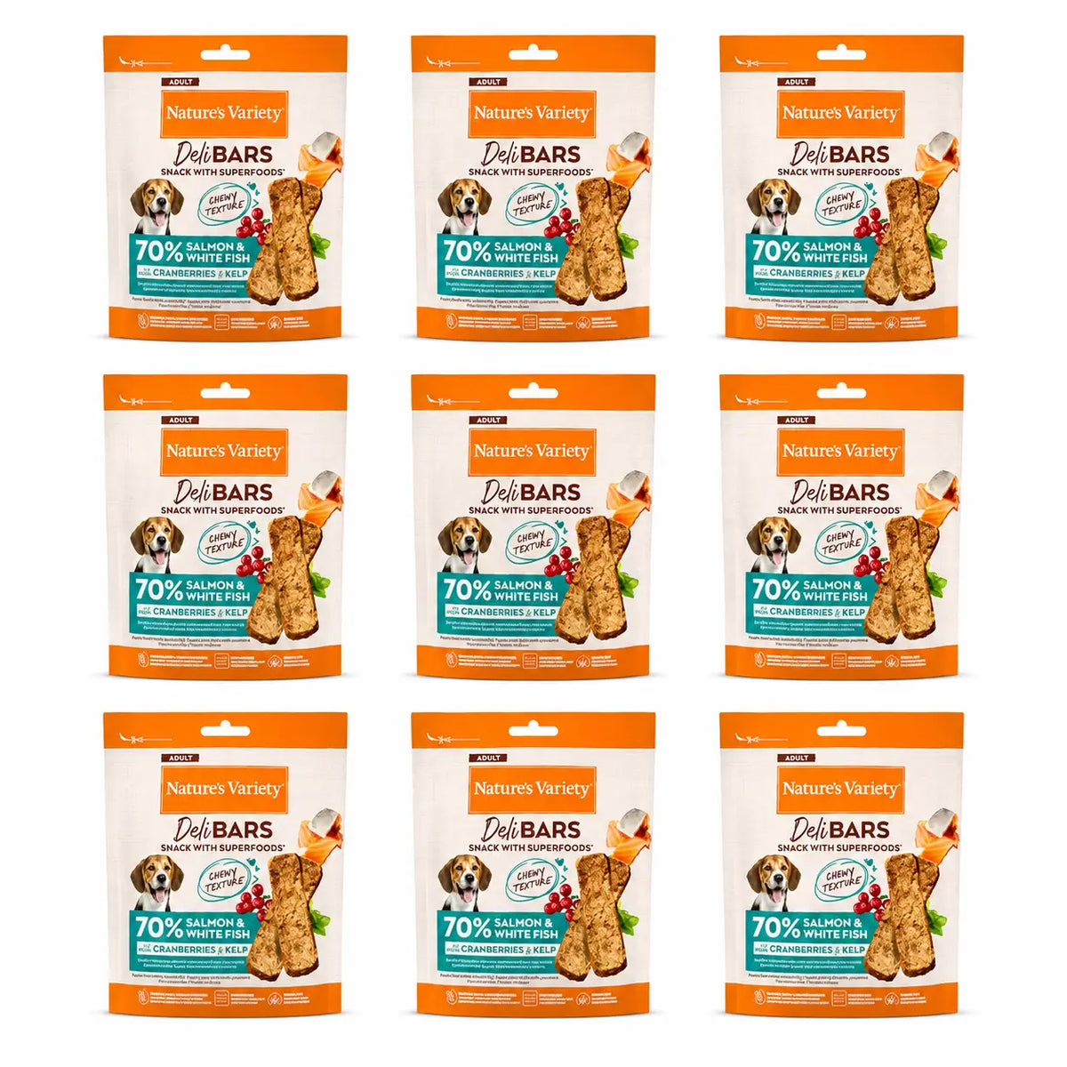 Nature'S Variety Snack Nvd Delibars Spfood Sncks Slmn 0,070 kg, 8 x 70 g