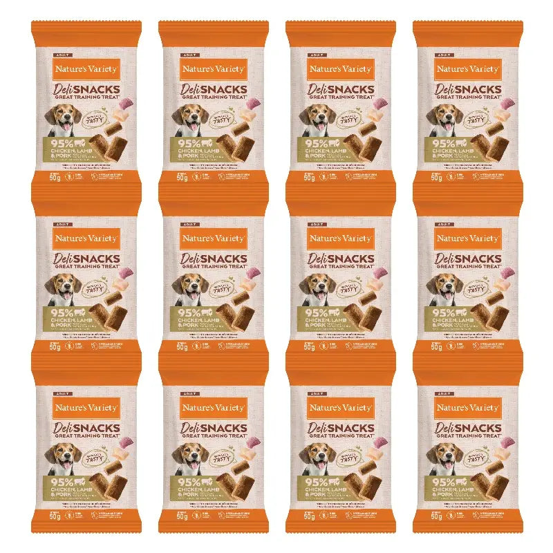 Nature'S Variety Friandises pour chiens, au poulet, à l'agneau et au porc, naturelles, 12 x 50 g