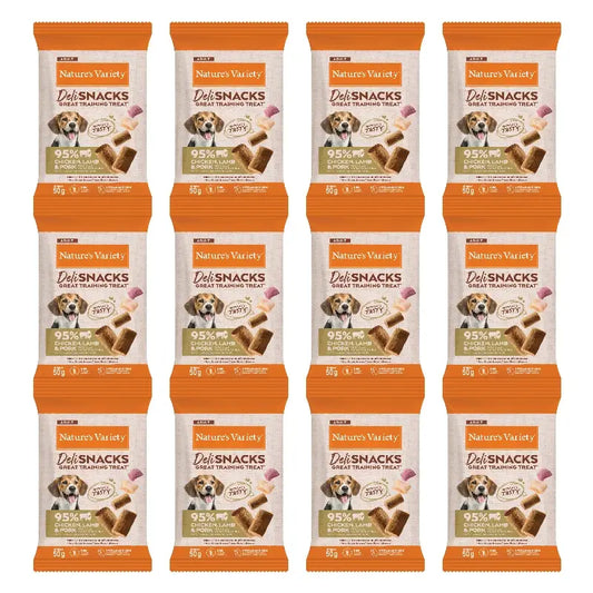Nature'S Variety Friandises pour chiens, au poulet, à l'agneau et au porc, naturelles, 12 x 50 g