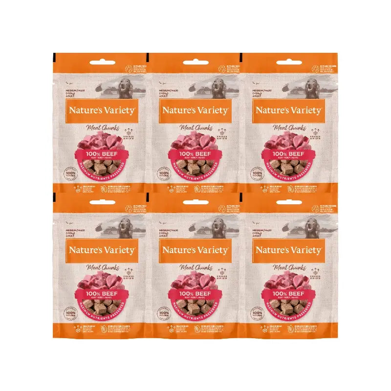 Nature'S Variety Toppers lyophilisés pour chiens, au bœuf, nature, 6 x 50 g