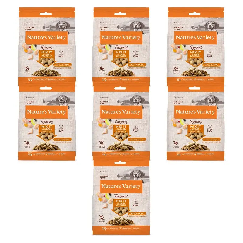 Nature'S Variety Toppers lyophilisés pour chiens, au poulet, naturels, 7 x 40 g