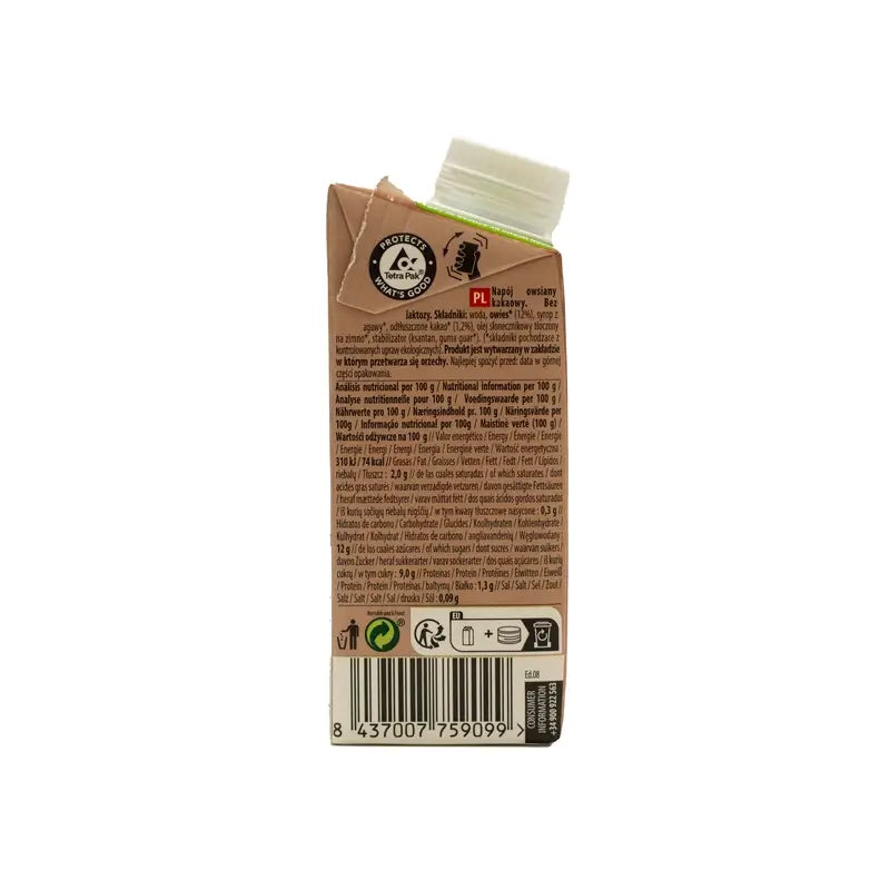 Naturgreen Boisson chocolatée aux flocons d'avoine, 200 ml
