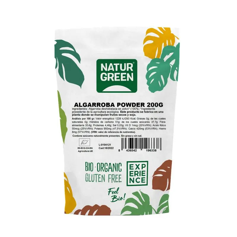 Naturgreen Expérience Caroube en poudre Bio Sans Gluten, 200 g