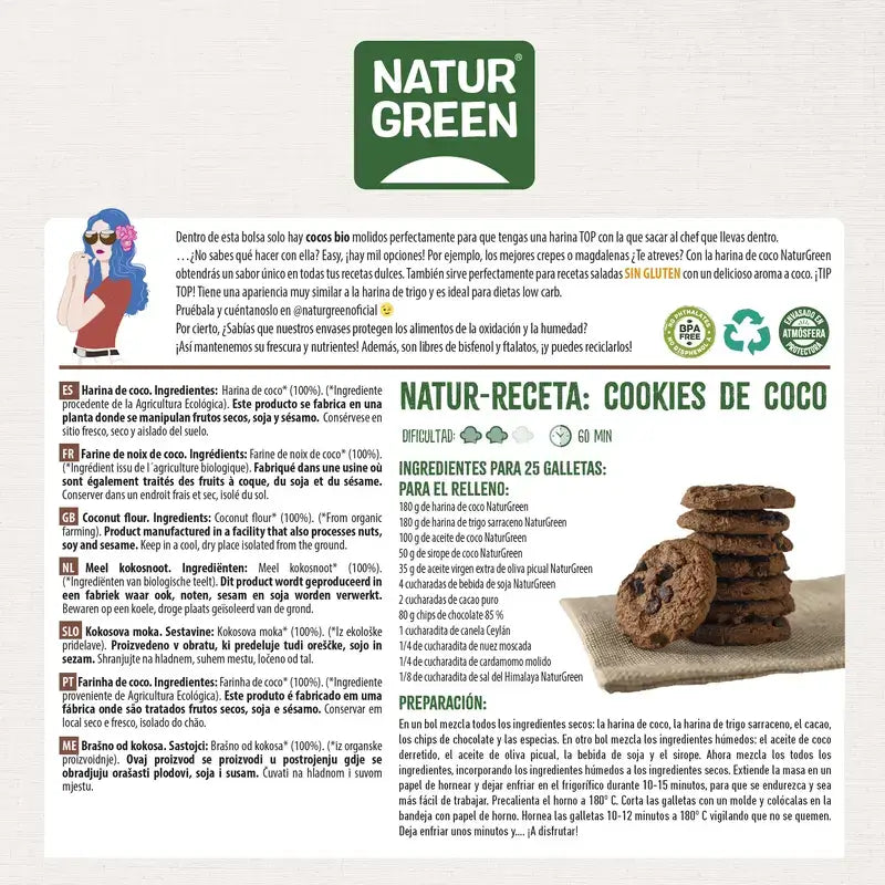 Farine de noix de coco Naturgreen, 500 g