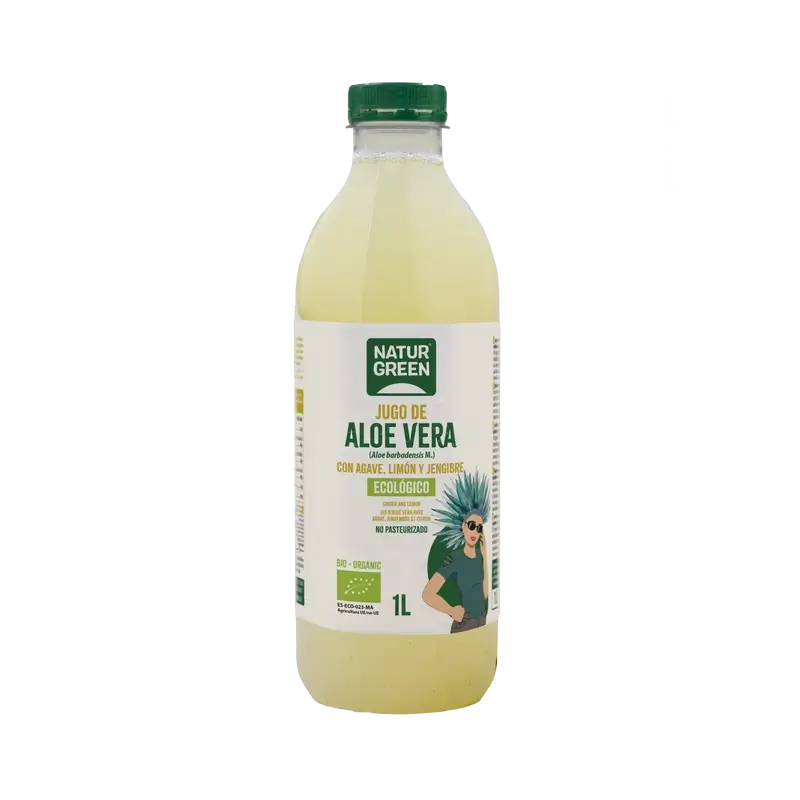 Naturgreen Jus d'aloe vera à l'agave, au citron et au gingembre, 1 l